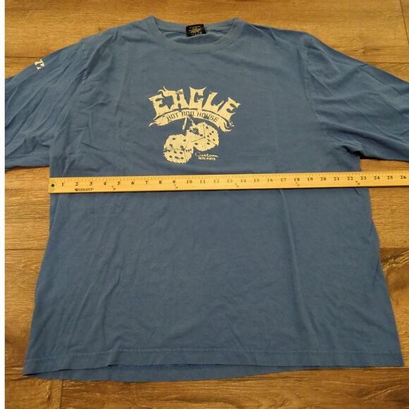 VTG American Eagle Men's Large Skater Spellout Dice Biker Auto Flames Punk Y2K - Picture 6 of 8